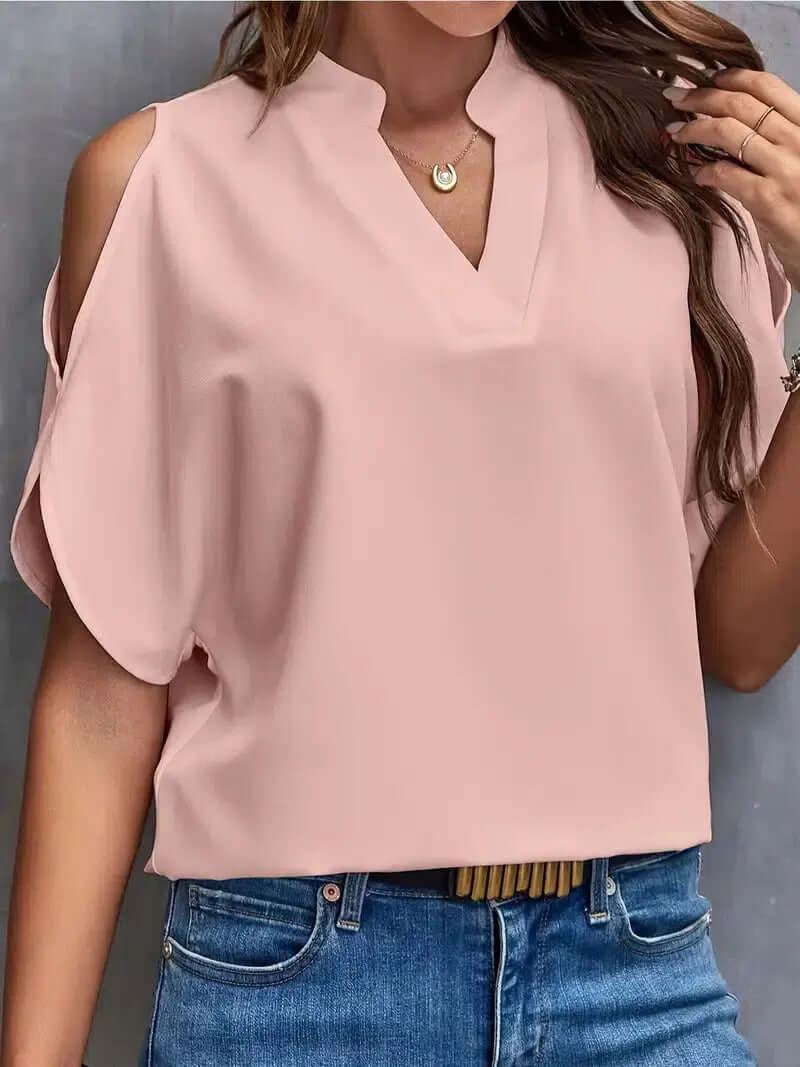 Pink Plain Short Sleeve Top | SedonaVista