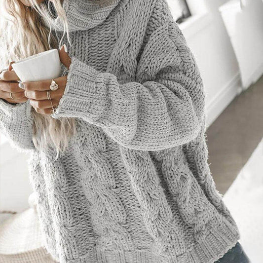 Aspen Cable Knit Oversized High-Neck Sweater | SedonaVista